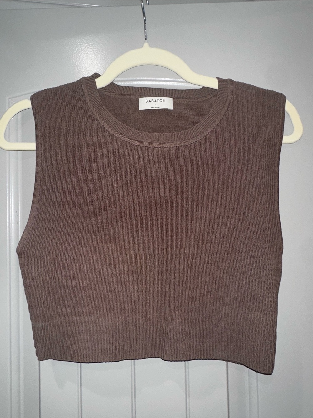 Babaton Chocolate Brown Ribbed Tank